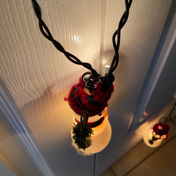 5 Electric White snowman with red & green scarf & hat - Picture 5 of 15